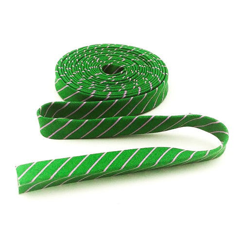 Double Fold Bias Tape 1/2'' True Colors Tiny Stripes Fern Green Tula Pink Bias Binding