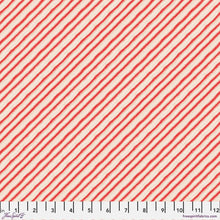 Load image into Gallery viewer, Love Santa Peppermint Stripes Diagonal Stripe Red Half Yard
