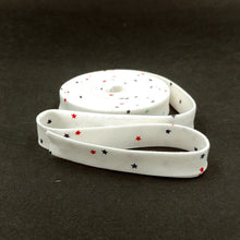 Load image into Gallery viewer, Double Fold 1/2'' Bias Tape Stars Red White Blue Patriotic Bias Binding
