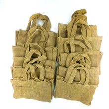 Load image into Gallery viewer, Burlap Rustic Wedding Favor Bags Boho Wedding Bag with Handles 10 Piece
