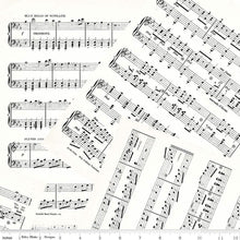 Load image into Gallery viewer, Journal Basics Music White Fabric Half Yards
