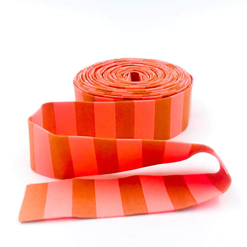 Quilt Binding Tula Pink NEON Tent Stripe Lunar Orange 1/2'' Stripe 1 1/4" Single Fold Binding