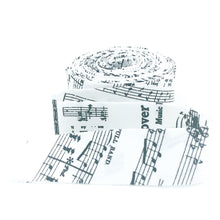 Load image into Gallery viewer, Quilt Binding Journal Basics Music Scores White Single Fold 1 1/4" Binding
