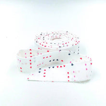 Load image into Gallery viewer, Quilt Binding Down The Rabbit Hole Card Suits White Single Fold 1 1/4" Binding
