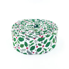 Load image into Gallery viewer, Quilt Binding The Magic of Christmas Holly White 1 1/4" Single Fold Binding My Mind's Eye
