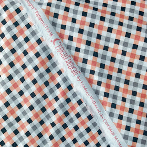 Double Fold Bias Tape 1/2'' Fright Delight Gingham Check Black Orange Halloween Bias Binding