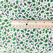 Load image into Gallery viewer, Quilt Binding The Magic of Christmas Holly White 1 1/4" Single Fold
