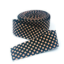 Load image into Gallery viewer, Quilt Binding Fright Night Polka Dot Orange Black 1 1/4" Single Fold Binding Halloween
