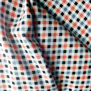 Double Fold Bias Tape 1/2'' Fright Delight Gingham Check Black Orange Halloween Bias Binding
