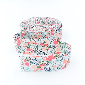 Quilt Binding A Day In The Life Floral Ivory 1 1/4&quot; Single Fold Binding Echo Park