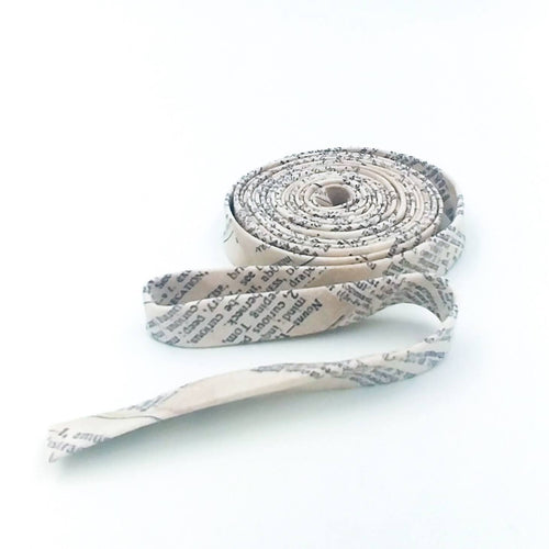 Double Fold 1/2'' Bias Tape Foundations Dictionary Neutral Bias Binding Text Print Fabric Tim Holtz