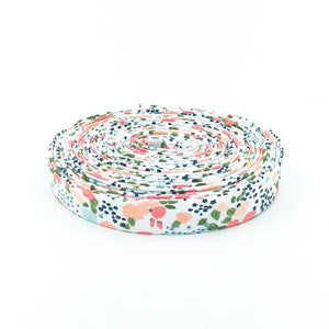 Double Fold Bias Tape 1/2&#39;&#39; A Day In The Life Floral Ivory White Bias Binding