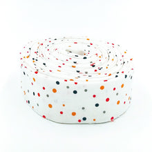 Load image into Gallery viewer, Quilt Binding Hey Bootiful Halloween Dots Off White 1 1/4&quot; Single Fold Binding My Mind&#39;s Eye

