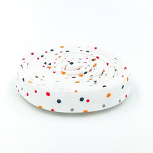 Load image into Gallery viewer, Double Fold Bias Tape 1/2'' Hey Bootiful Dots Off White Halloween Bias Binding
