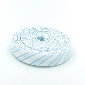 Double Fold Bias Tape 1/2'' Simply Country Ticking Stripe Light Blue and White Bias Binding Tasha Noel