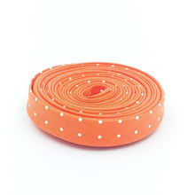 Load image into Gallery viewer, Double Fold Bias Tape 1/2'' True Colors Tiny Dots Peachy Orange Tula Pink Bias Binding
