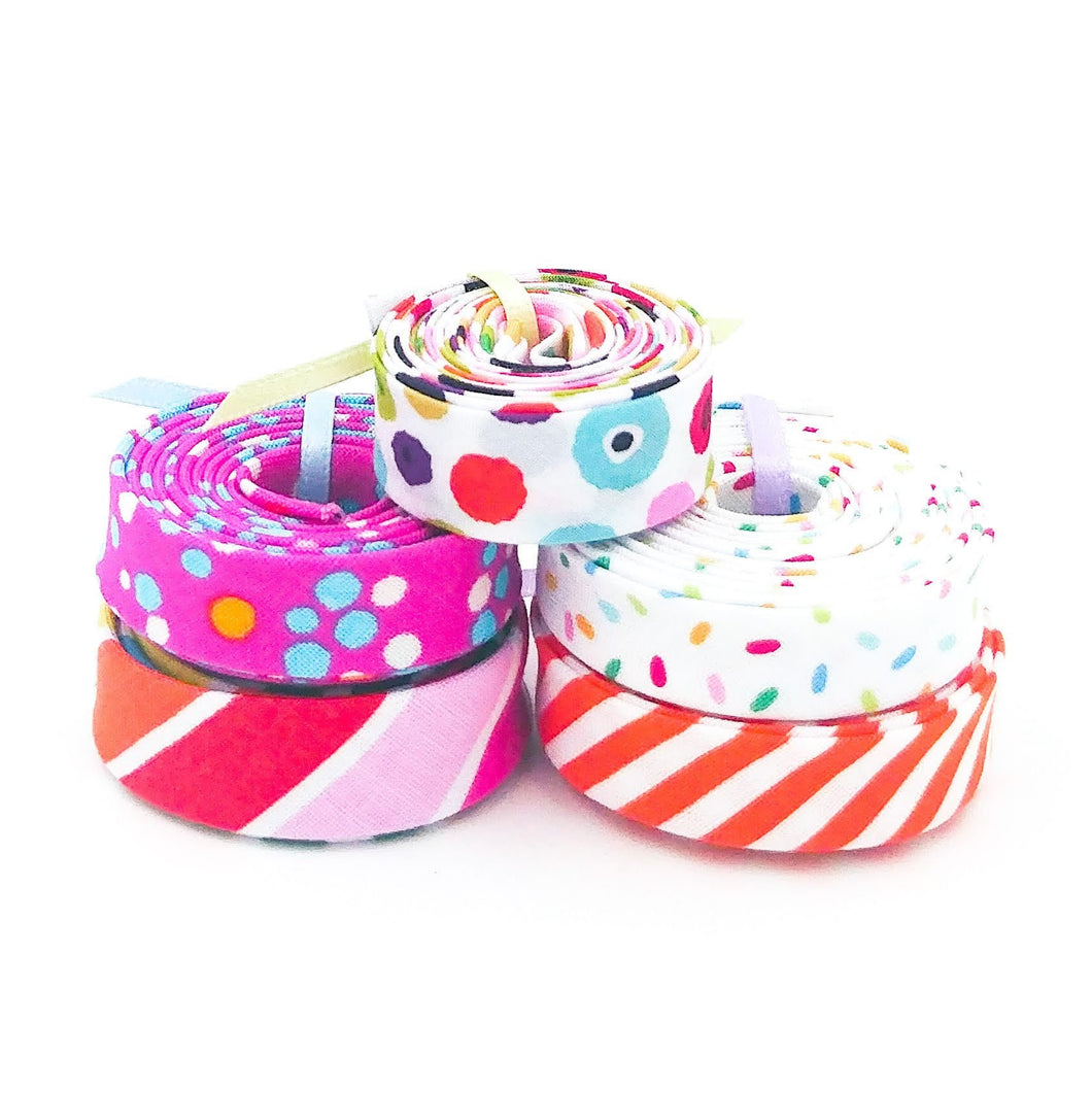 Double Fold Bias Tape 1/2'' Petites Follies 5 Piece Group #23