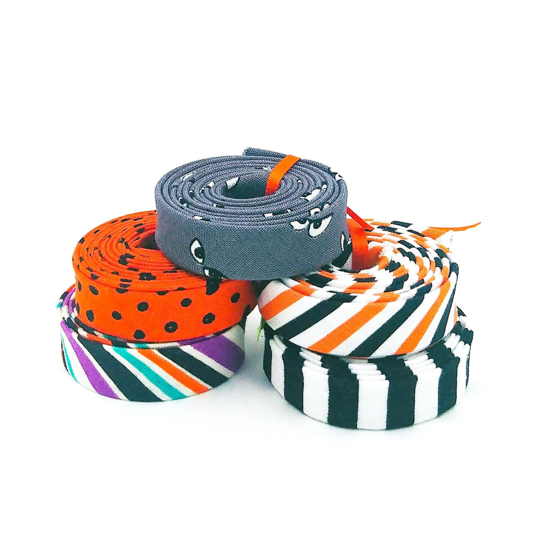 Double Fold Bias Tape 1/2'' Petites Halloween Eyes 5 Piece Group #13