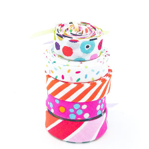 Double Fold Bias Tape 1/2&#39;&#39; Petites Follies 5 Piece Group #23