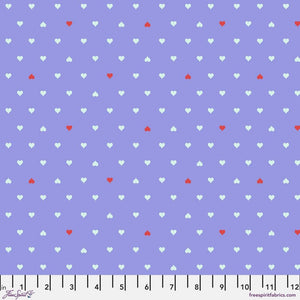 Quilt Binding Tula Pink Besties Unconditional Love Hearts Bluebell Single Fold 1 1/4" Wide