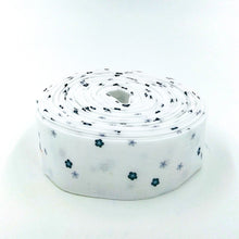 Load image into Gallery viewer, Quilt Binding Flour &amp; Flower White Black Single Fold 1 1/4" Binding
