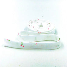 Load image into Gallery viewer, Double Fold Bias Tape 1/2&#39;&#39; Hust Hush 3 Cherries Jubilee White Bias Binding Riley Blake Designs
