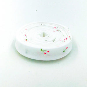 Double Fold Bias Tape 1/2&#39;&#39; Hust Hush 3 Cherries Jubilee White Bias Binding Riley Blake Designs