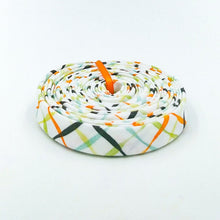 Load image into Gallery viewer, Double Fold Bias Tape 1/2'' Happy at Home Plaid White Bias Binding Tara Reed

