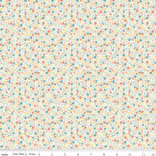Sunshine and Sweet Tea Sweet Alyssum White Half Yard Fabric