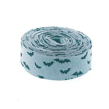 Load image into Gallery viewer, Quilt Binding Sophisticated Halloween Bats Fog Gray 1 1/4" Single Fold Binding My Mind's Eye
