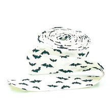 Load image into Gallery viewer, Quilt Binding Sophisticated Halloween Bats Cream 1 1/4" Single Fold Binding My Mind's Eye
