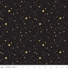Load image into Gallery viewer, Quilt Binding Sohisticated Halloween Stars Black 1 1/4&quot; Single Fold
