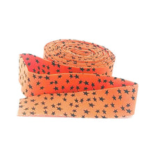 Load image into Gallery viewer, Quilt Binding Beggar's Night Stars Orange / Black 1 1/4" Single Fold Binding My Mind's Eye
