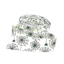 Load image into Gallery viewer, Quilt Binding Beggar's Night Spiderwebs Cream 1 1/4" Single Fold Binding Sandy Gervais
