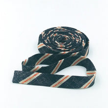 Load image into Gallery viewer, Double Fold 1/2'' Bias Tape Laboratory Striped Black Bias Binding Tim Holtz Halloween
