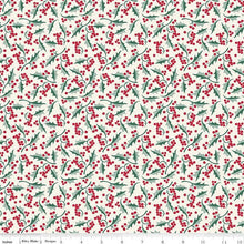Load image into Gallery viewer, Quilt Binding Merry Little Christmas Holly Cream 1 1/4" Single Fold Binding My Mind's Eye
