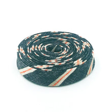 Load image into Gallery viewer, Double Fold 1/2'' Bias Tape Laboratory Striped Black Bias Binding Tim Holtz Halloween
