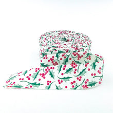 Load image into Gallery viewer, Quilt Binding Merry Little Christmas Holly Cream 1 1/4" Single Fold Binding My Mind's Eye
