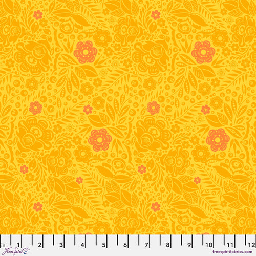 Love Always, AM Lace Mango Yellow Fabric Half Yards