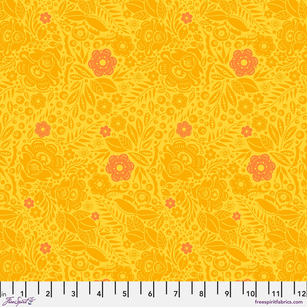 Love Always, AM Lace Mango Yellow Fabric Half Yards