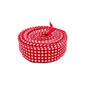 Quilt Binding Red and White 1/8&#39;&#39; Checked Single Fold 1 1/4&quot; Binding