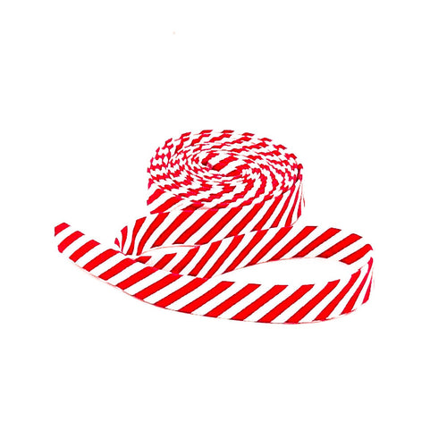 Double Fold Bias Tape Red & White Candy Stripe Bias Binding