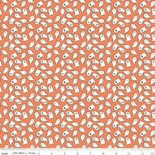 Load image into Gallery viewer, Spooky Schoolhouse Ghosts Orange Half Yards Fabric
