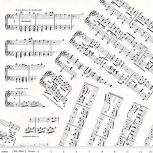 Load image into Gallery viewer, Journal Basics Music White Fabric Half Yards
