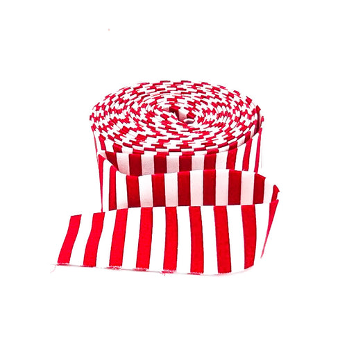 Quilt Binding Red and White 1/4'' Stripe 1 1/4" Single Fold Binding