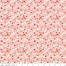 Load image into Gallery viewer, I Love Us Scattered Hearts Blush Cream Riley Blake Designs Fabric Half Yard Sandy Gervais
