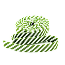 Load image into Gallery viewer, Double Fold Bias Tape Clover Green &amp; White Stripe Bias Binding
