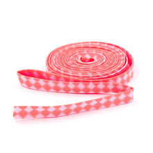 Load image into Gallery viewer, Double Fold Bias Tape 1/2&#39;&#39; Untamed Checks Please NEON Lunar Orange Lavender Tula Pink
