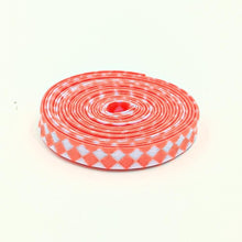 Load image into Gallery viewer, Double Fold Bias Tape 1/2&#39;&#39; Untamed Checks Please NEON Lunar Orange Lavender Tula Pink
