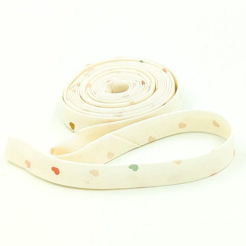 Double Fold Bias Tape 1/2'' Hush Hush 4 Heart Attack Cream Bias Binding Riley Blake Designs